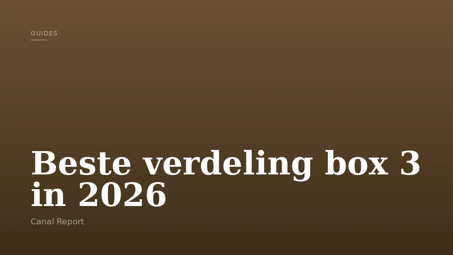 Beste verdeling box 3 in 2026
