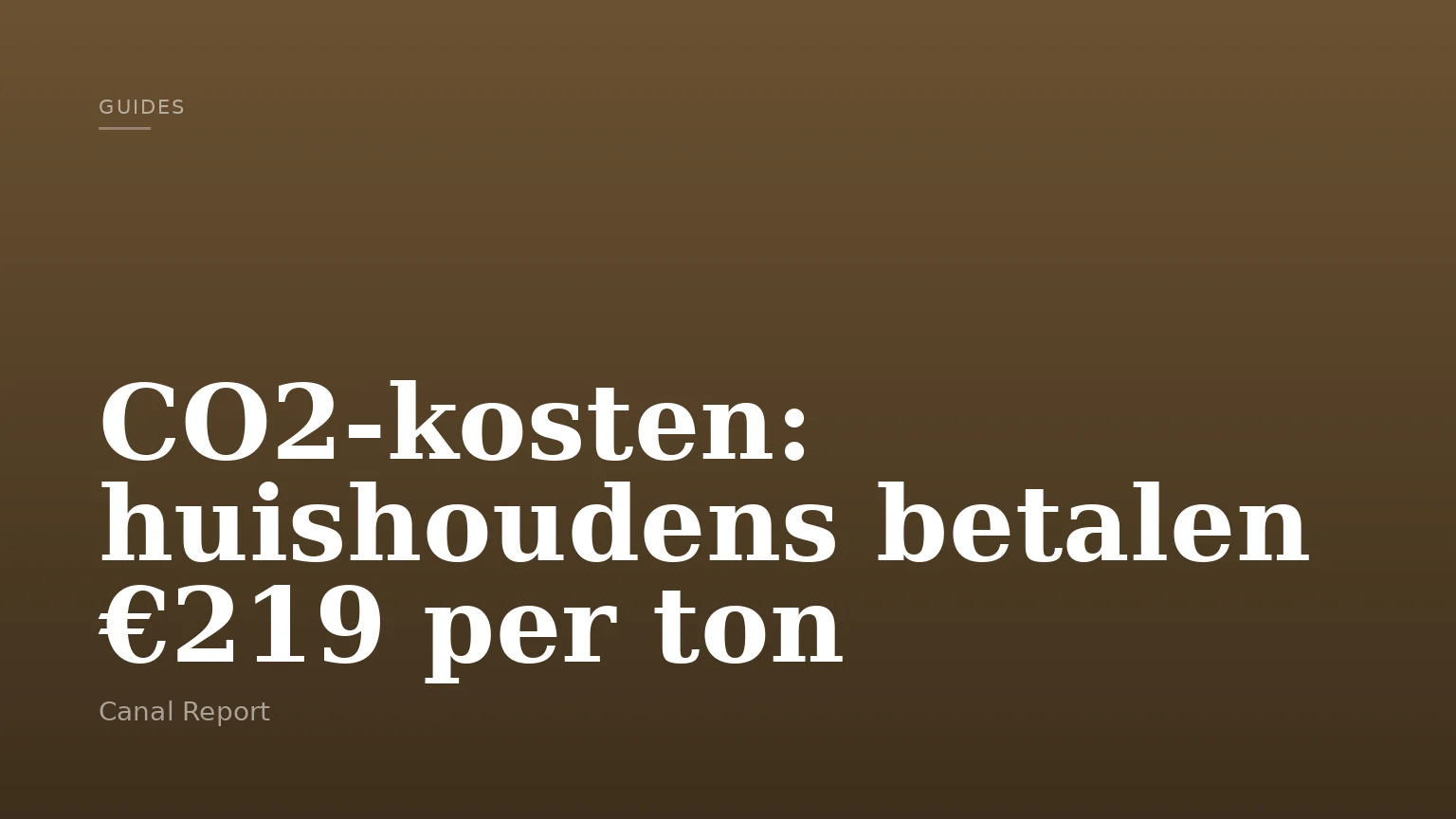 CO2-kosten: huishoudens betalen €219 per ton
