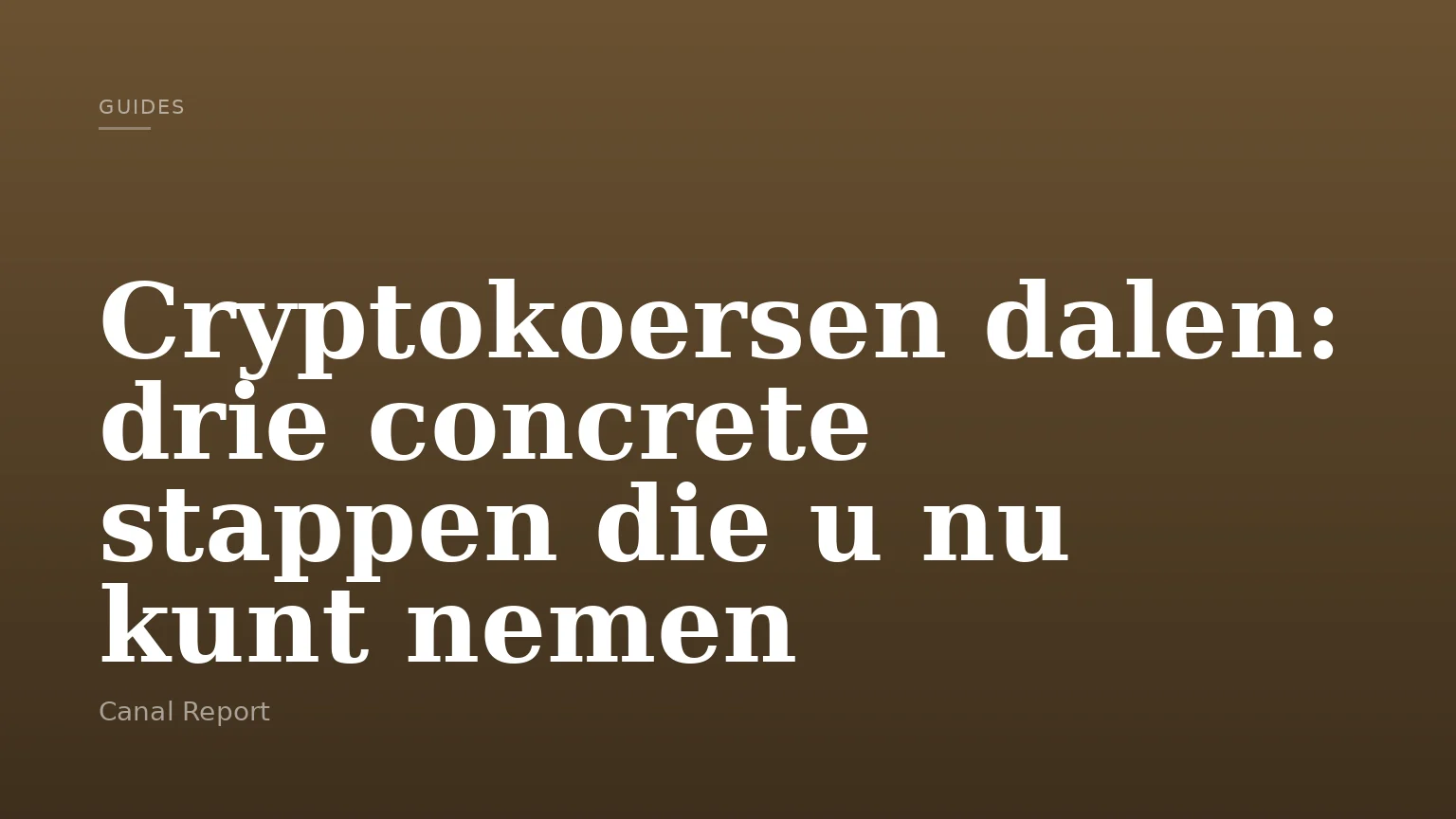Cryptokoersen dalen: drie concrete stappen die u nu kunt nemen