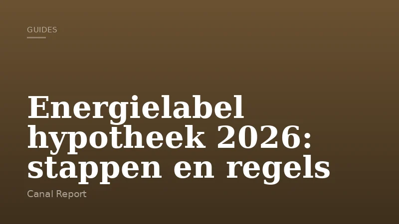 Energielabel hypotheek 2026: stappen en regels