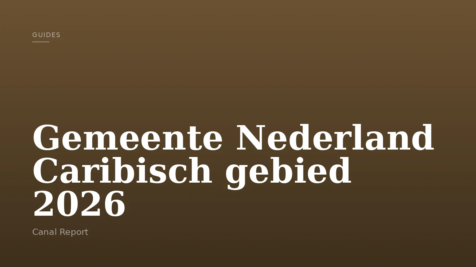 Gemeente Nederland Caribisch gebied 2026