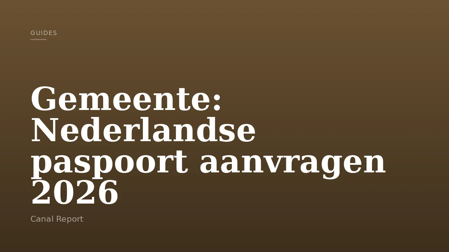Gemeente: Nederlandse paspoort aanvragen 2026