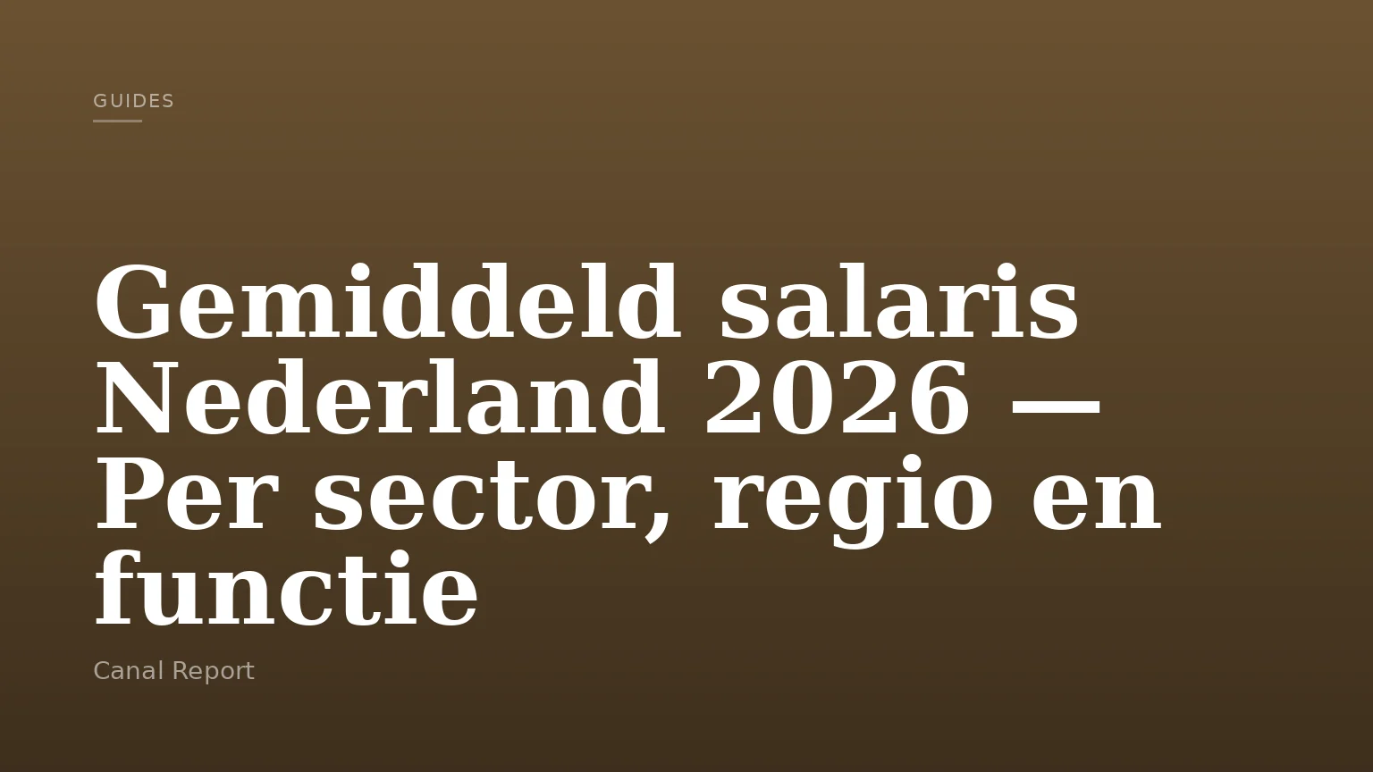 Gemiddeld salaris Nederland 2026 — Per sector, regio en functie