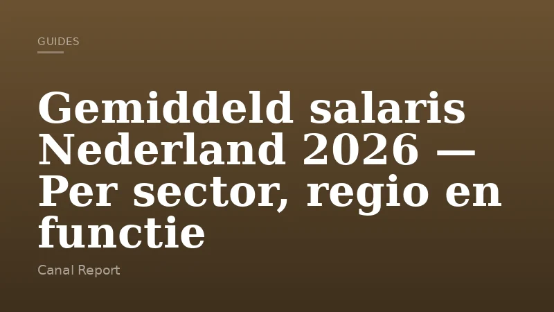 Gemiddeld salaris Nederland 2026 — Per sector, regio en functie
