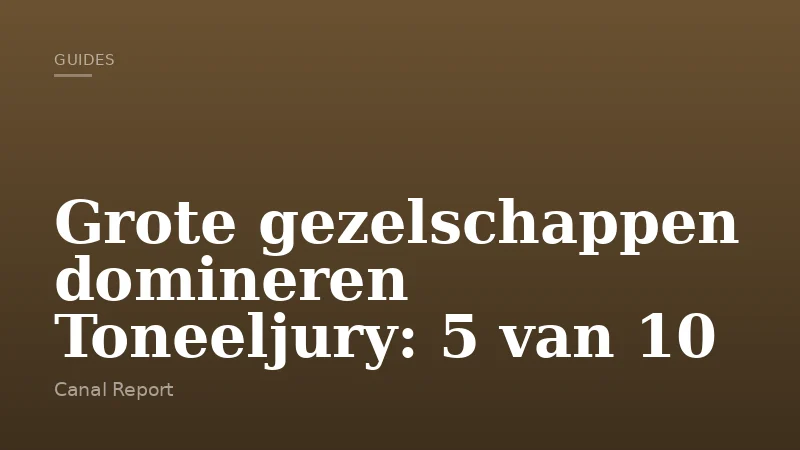 Grote gezelschappen domineren Toneeljury: 5 van 10