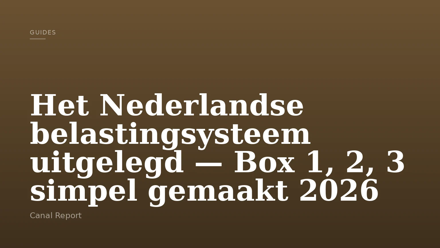 Het Nederlandse belastingsysteem uitgelegd — Box 1, 2, 3 simpel gemaakt 2026