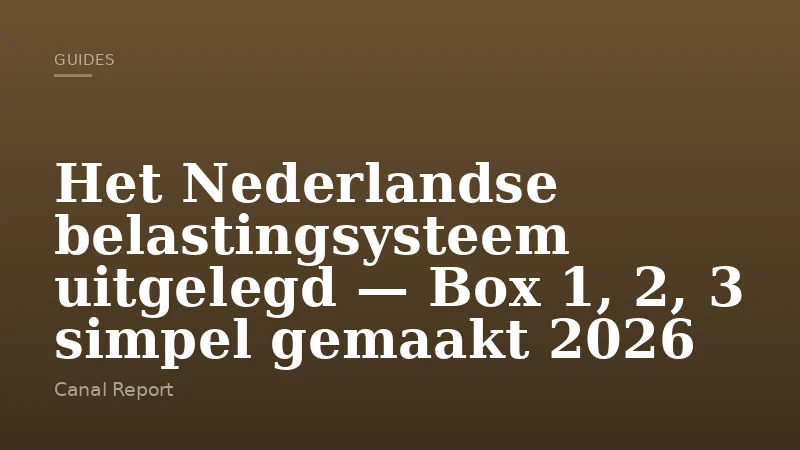 Het Nederlandse belastingsysteem uitgelegd — Box 1, 2, 3 simpel gemaakt 2026
