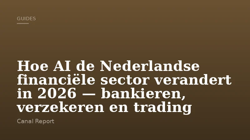 Hoe AI de Nederlandse financiële sector verandert in 2026 — bankieren, verzekeren en trading