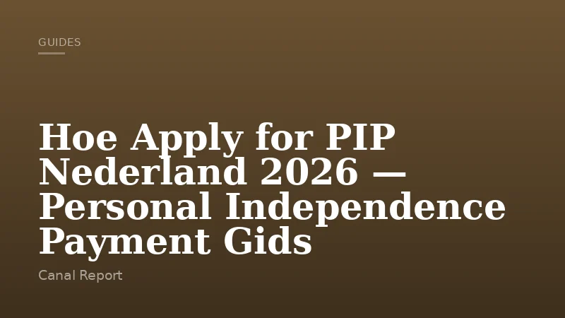 Hoe Apply for PIP Nederland 2026 — Personal Independence Payment Gids