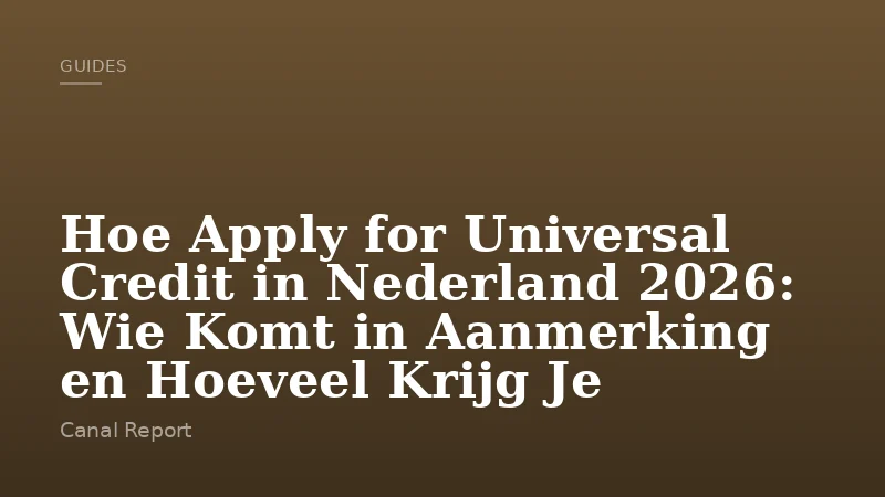 Hoe Apply for Universal Credit in Nederland 2026: Wie Komt in Aanmerking en Hoeveel Krijg Je