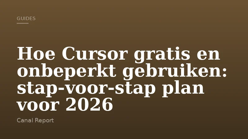 Hoe Cursor gratis en onbeperkt gebruiken: stap‑voor‑stap plan voor 2026
