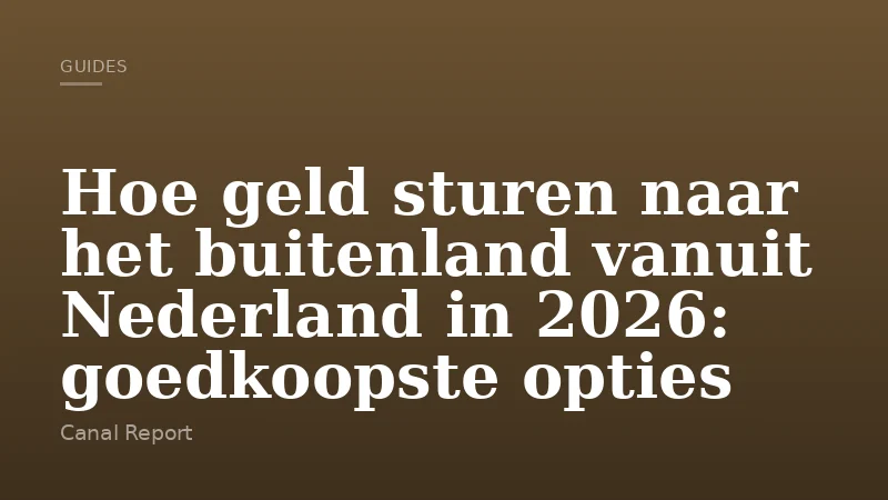 Hoe geld sturen naar het buitenland vanuit Nederland in 2026: goedkoopste opties