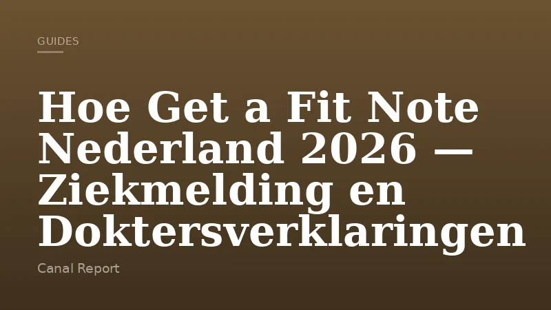 Hoe Get a Fit Note Nederland 2026 — Ziekmelding en Doktersverklaringen