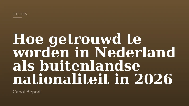 Hoe getrouwd te worden in Nederland als buitenlandse nationaliteit in 2026