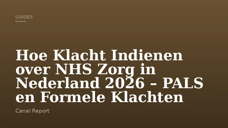 Hoe Klacht Indienen over NHS Zorg in Nederland 2026 – PALS en Formele Klachten