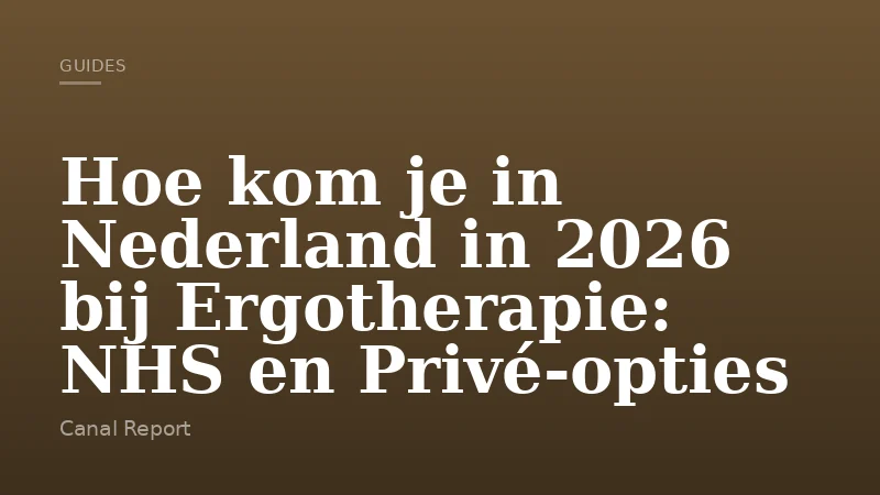 Hoe kom je in Nederland in 2026 bij Ergotherapie: NHS en Privé-opties