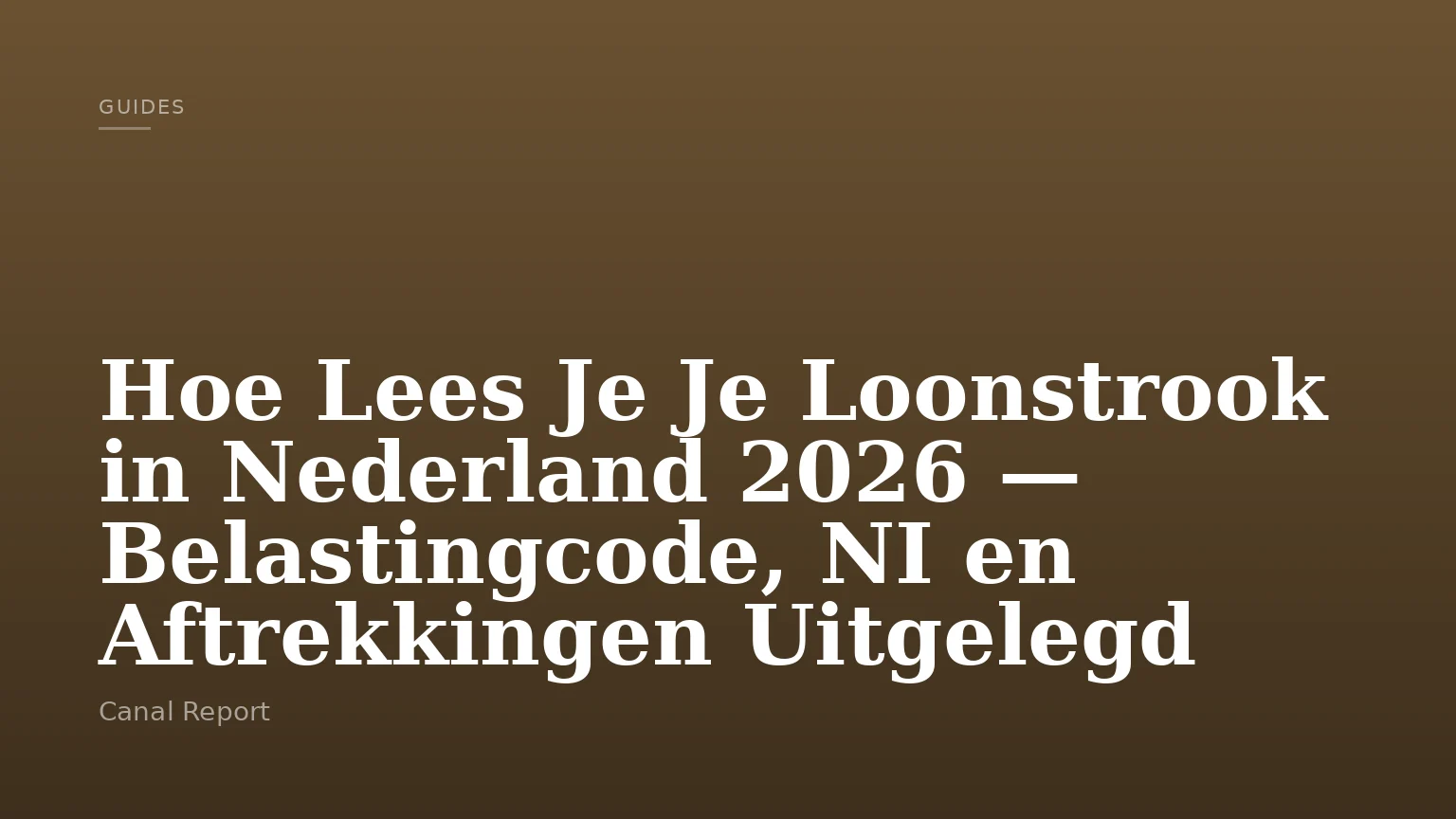 Hoe Lees Je Je Loonstrook in Nederland 2026 — Belastingcode, NI en Aftrekkingen Uitgelegd