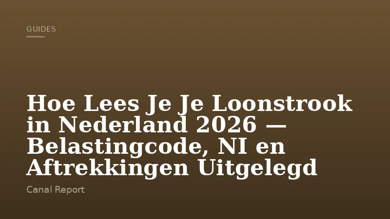 Hoe Lees Je Je Loonstrook in Nederland 2026 — Belastingcode, NI en Aftrekkingen Uitgelegd