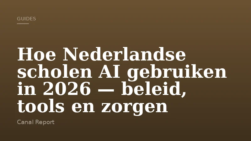 Hoe Nederlandse scholen AI gebruiken in 2026 — beleid, tools en zorgen