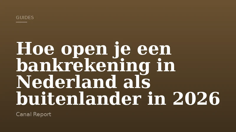 Hoe open je een bankrekening in Nederland als buitenlander in 2026