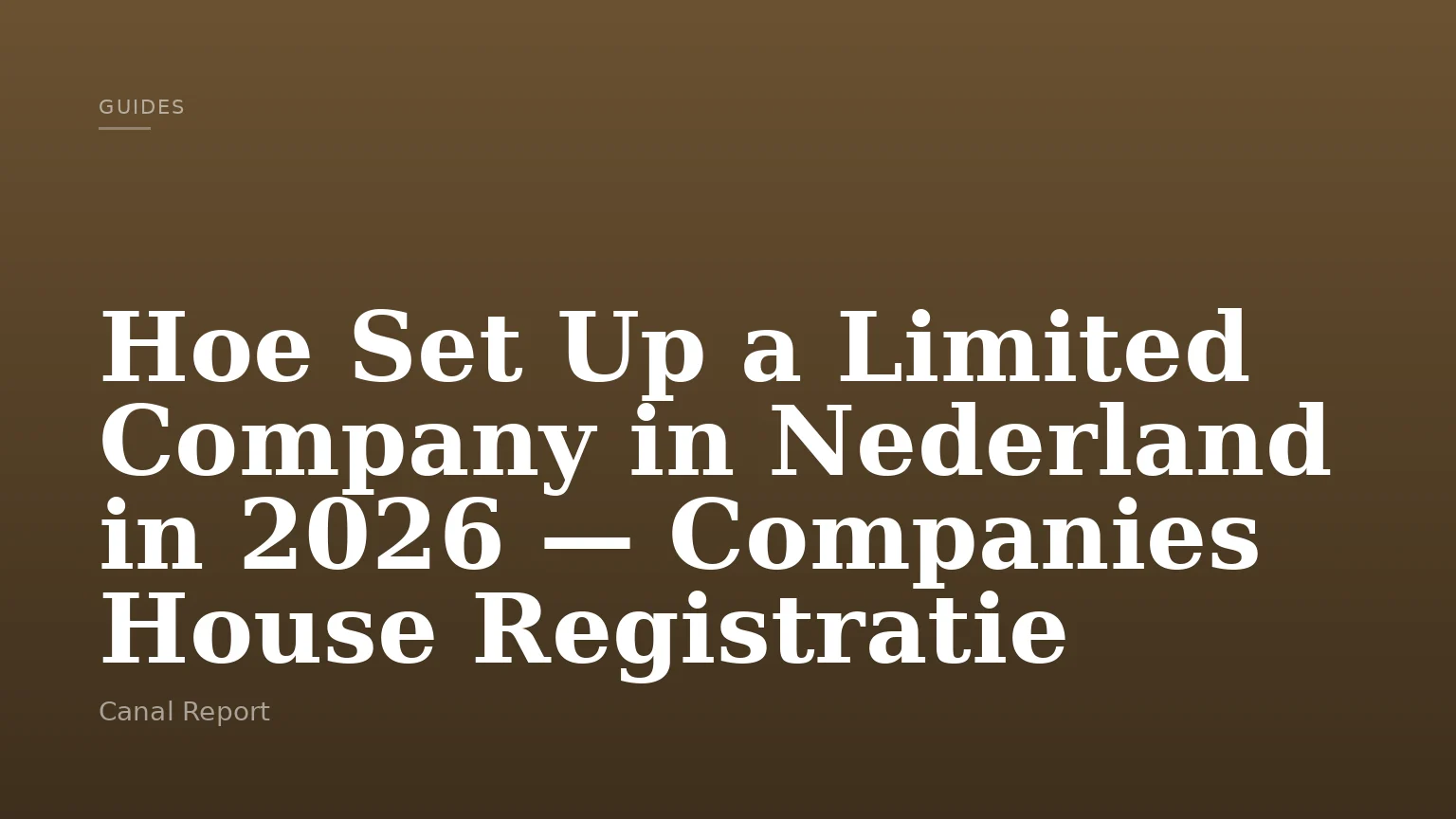 Hoe Set Up a Limited Company in Nederland in 2026 — Companies House Registratie