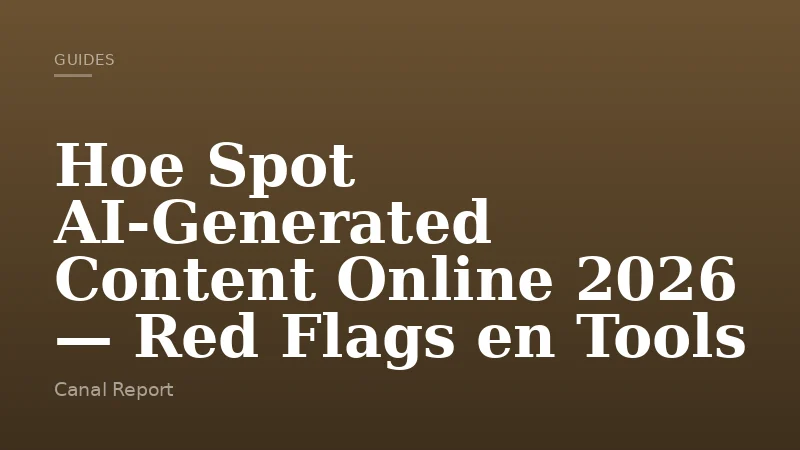 Hoe Spot AI-Generated Content Online 2026 — Red Flags en Tools