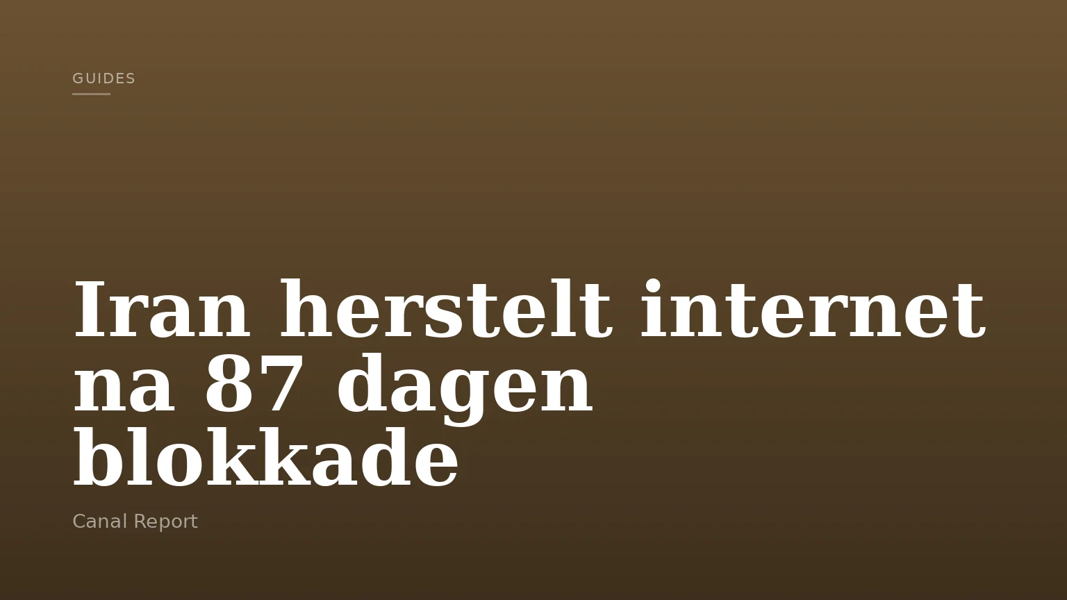 Iran herstelt internet na 87 dagen blokkade