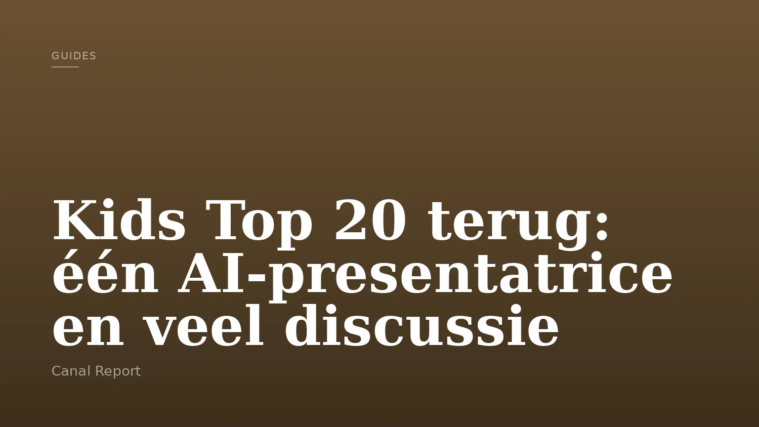 Kids Top 20 terug: één AI-presentatrice en veel discussie