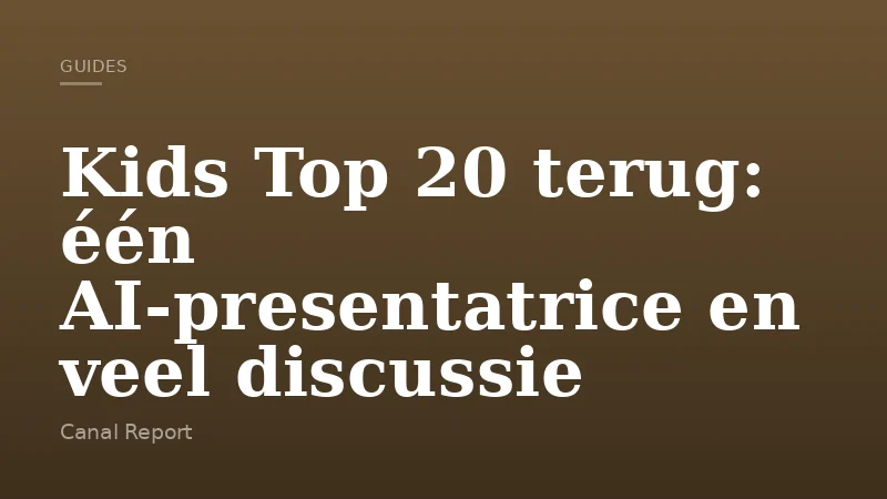 Kids Top 20 terug: één AI-presentatrice en veel discussie