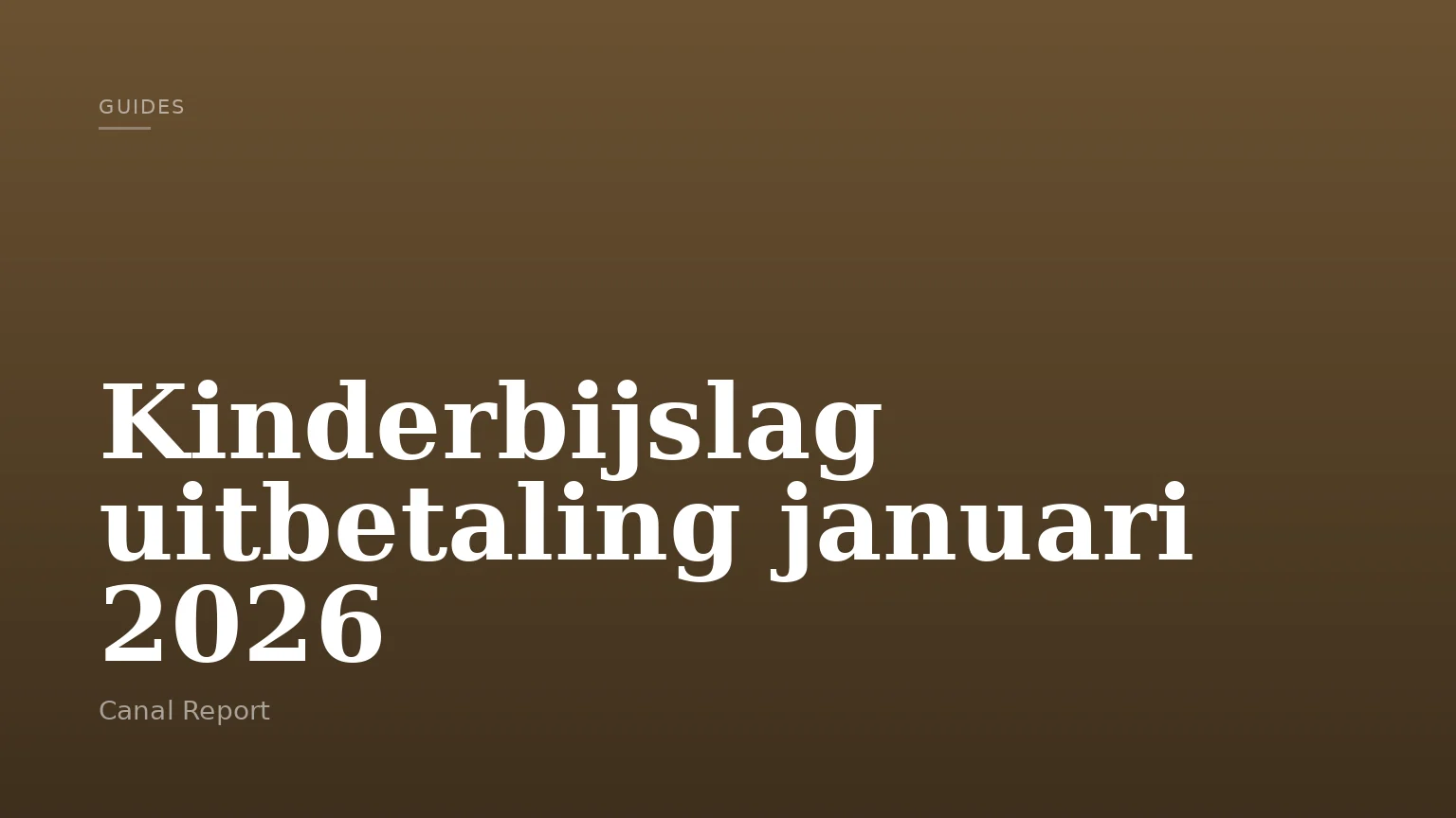 Kinderbijslag uitbetaling januari 2026