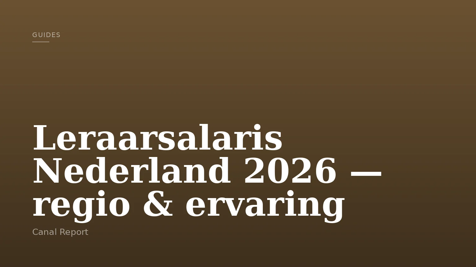 Leraarsalaris Nederland 2026 — regio & ervaring