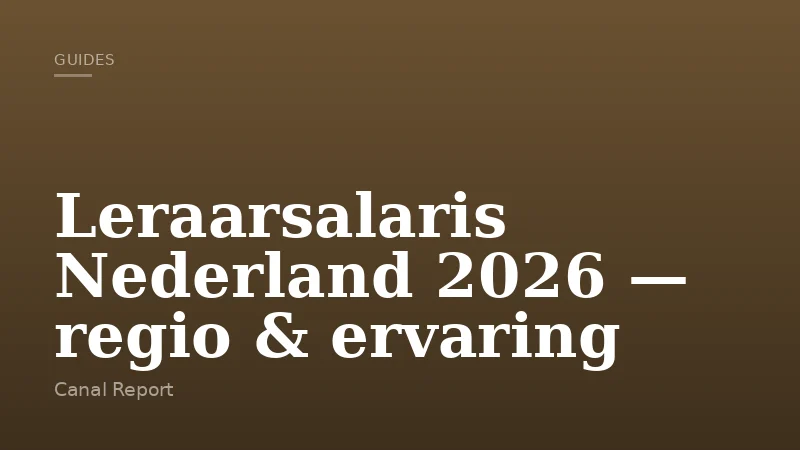Leraarsalaris Nederland 2026 — regio & ervaring