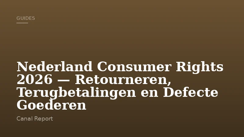 Nederland Consumer Rights 2026 — Retourneren, Terugbetalingen en Defecte Goederen