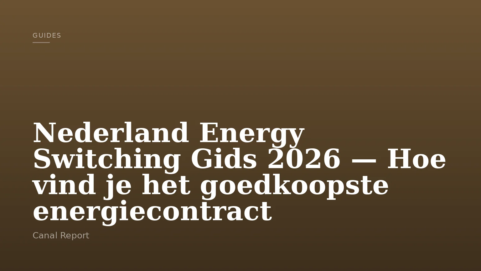 Nederland Energy Switching Gids 2026 — Hoe vind je het goedkoopste energiecontract