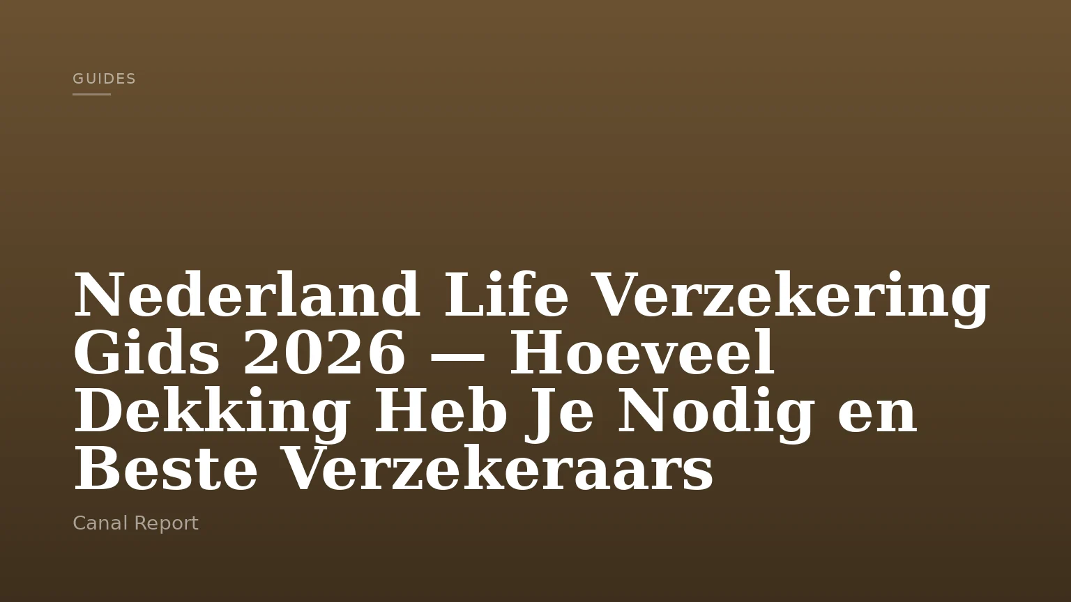 Nederland Life Verzekering Gids 2026 — Hoeveel Dekking Heb Je Nodig en Beste Verzekeraars