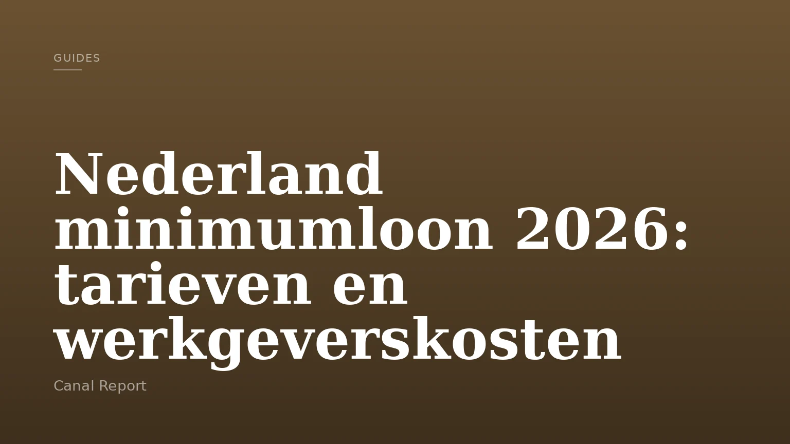 Nederland minimumloon 2026: tarieven en werkgeverskosten