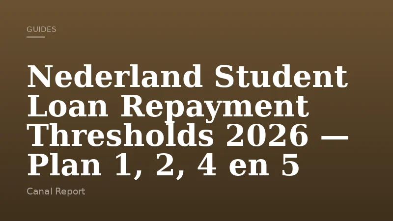 Nederland Student Loan Repayment Thresholds 2026 — Plan 1, 2, 4 en 5