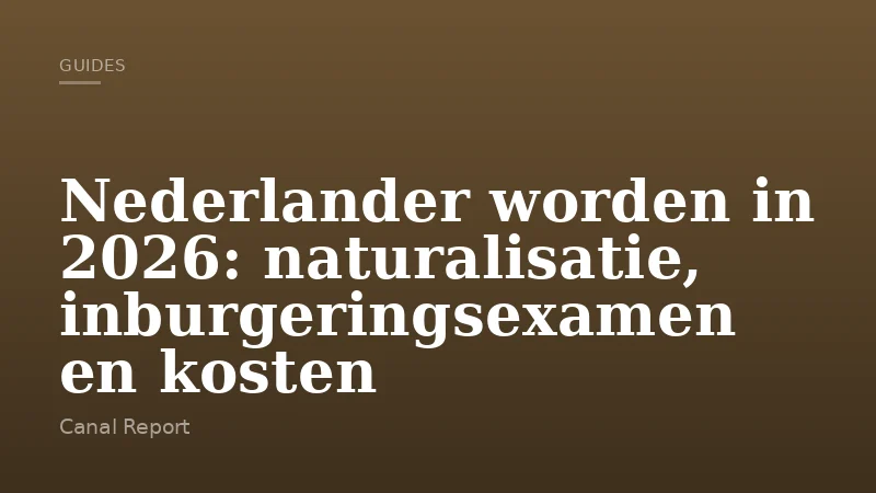 Nederlander worden in 2026: naturalisatie, inburgeringsexamen en kosten
