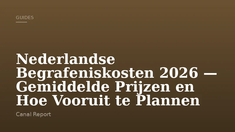 Nederlandse Begrafeniskosten 2026 — Gemiddelde Prijzen en Hoe Vooruit te Plannen