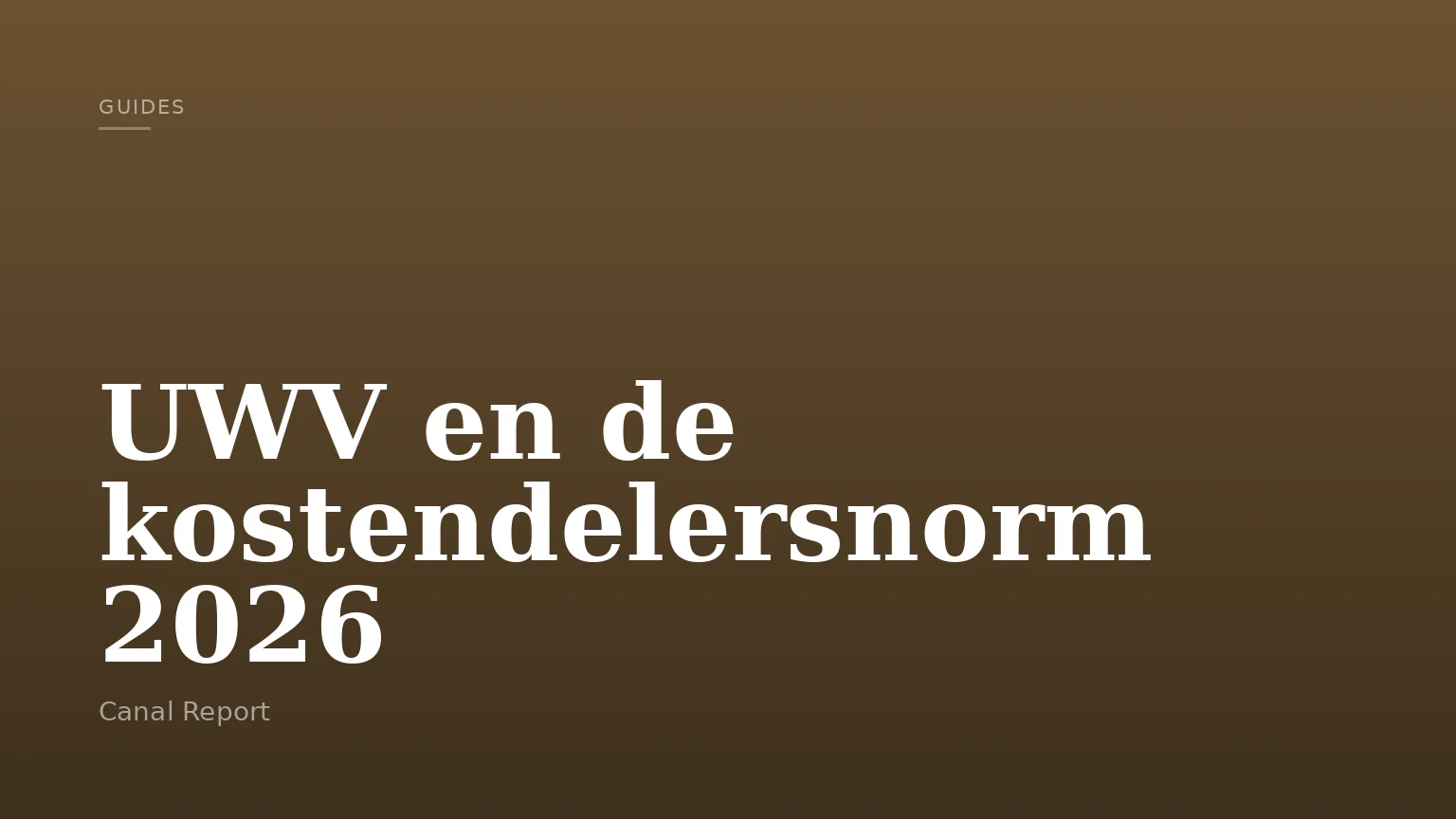 UWV en de kostendelersnorm 2026