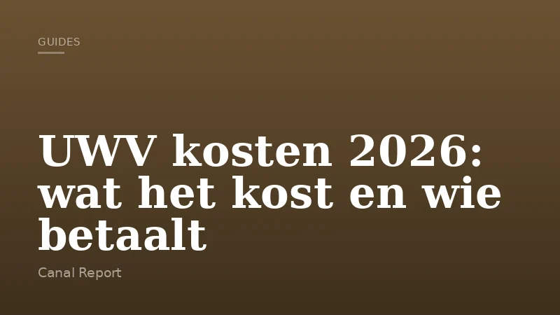 UWV kosten 2026: wat het kost en wie betaalt