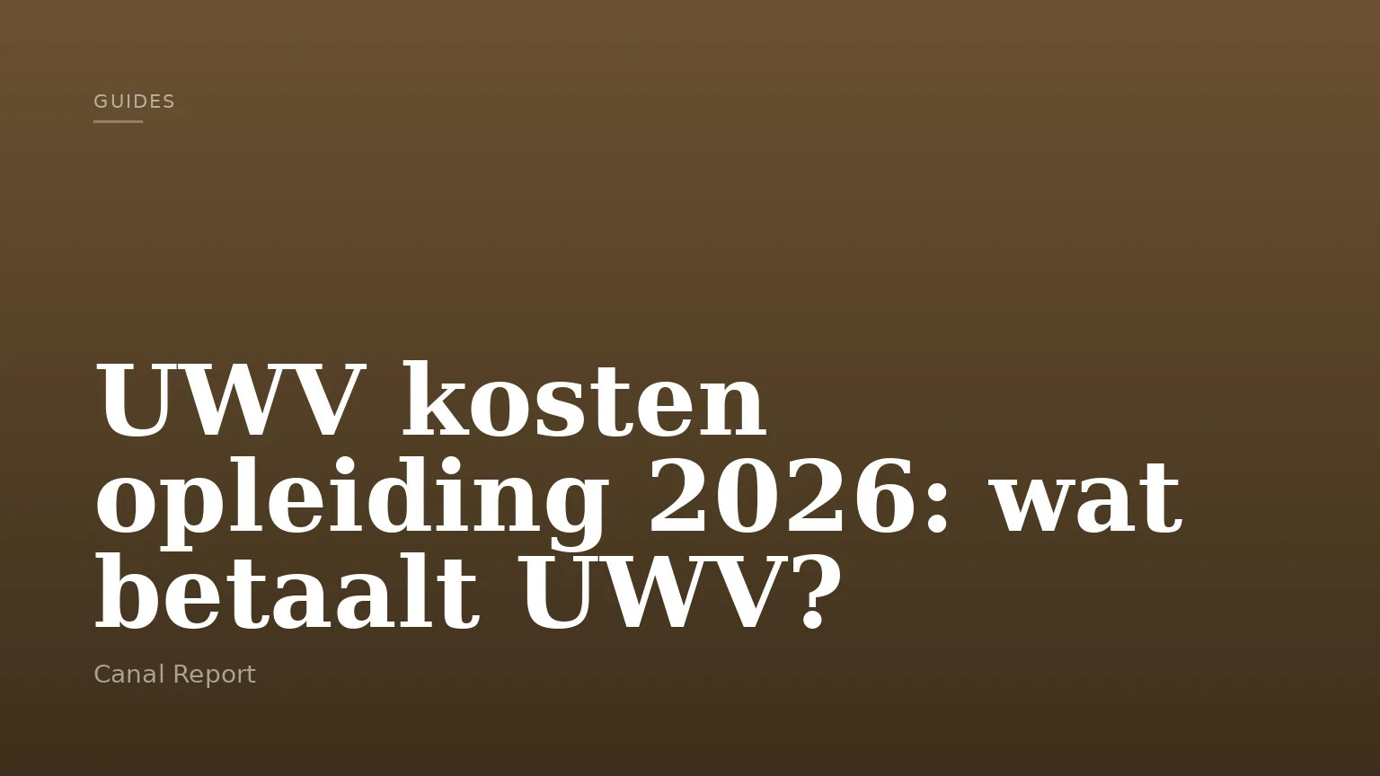 UWV kosten opleiding 2026: wat betaalt UWV?