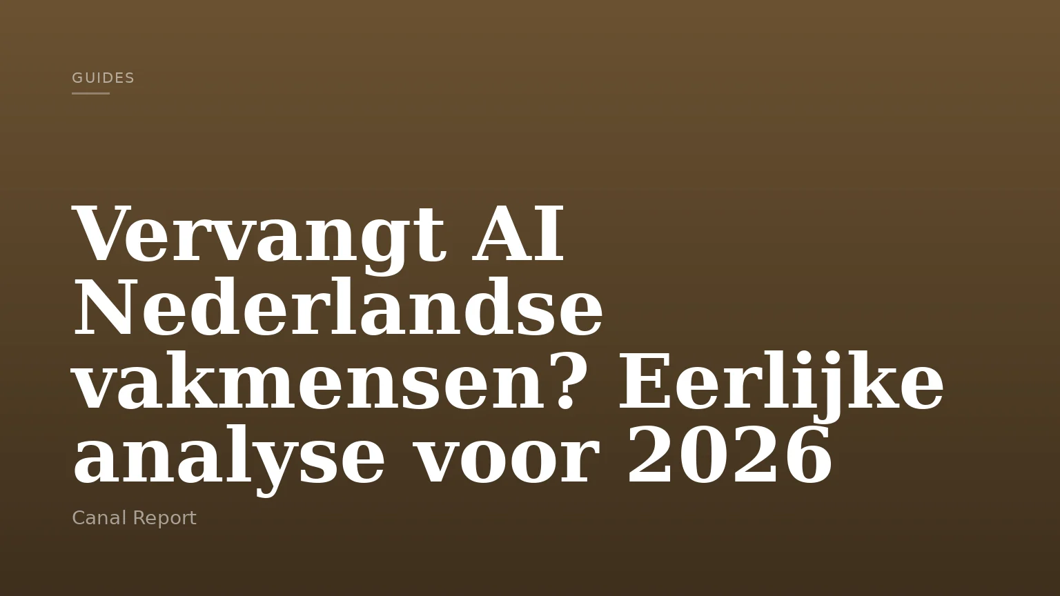 Vervangt AI Nederlandse vakmensen? Eerlijke analyse voor 2026