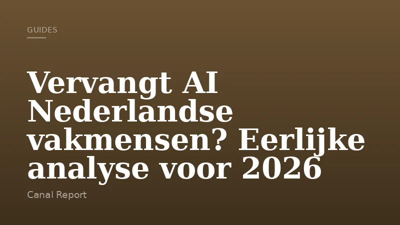 Vervangt AI Nederlandse vakmensen? Eerlijke analyse voor 2026