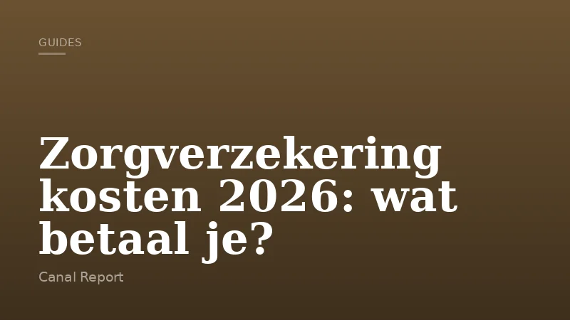 Zorgverzekering kosten 2026: wat betaal je?