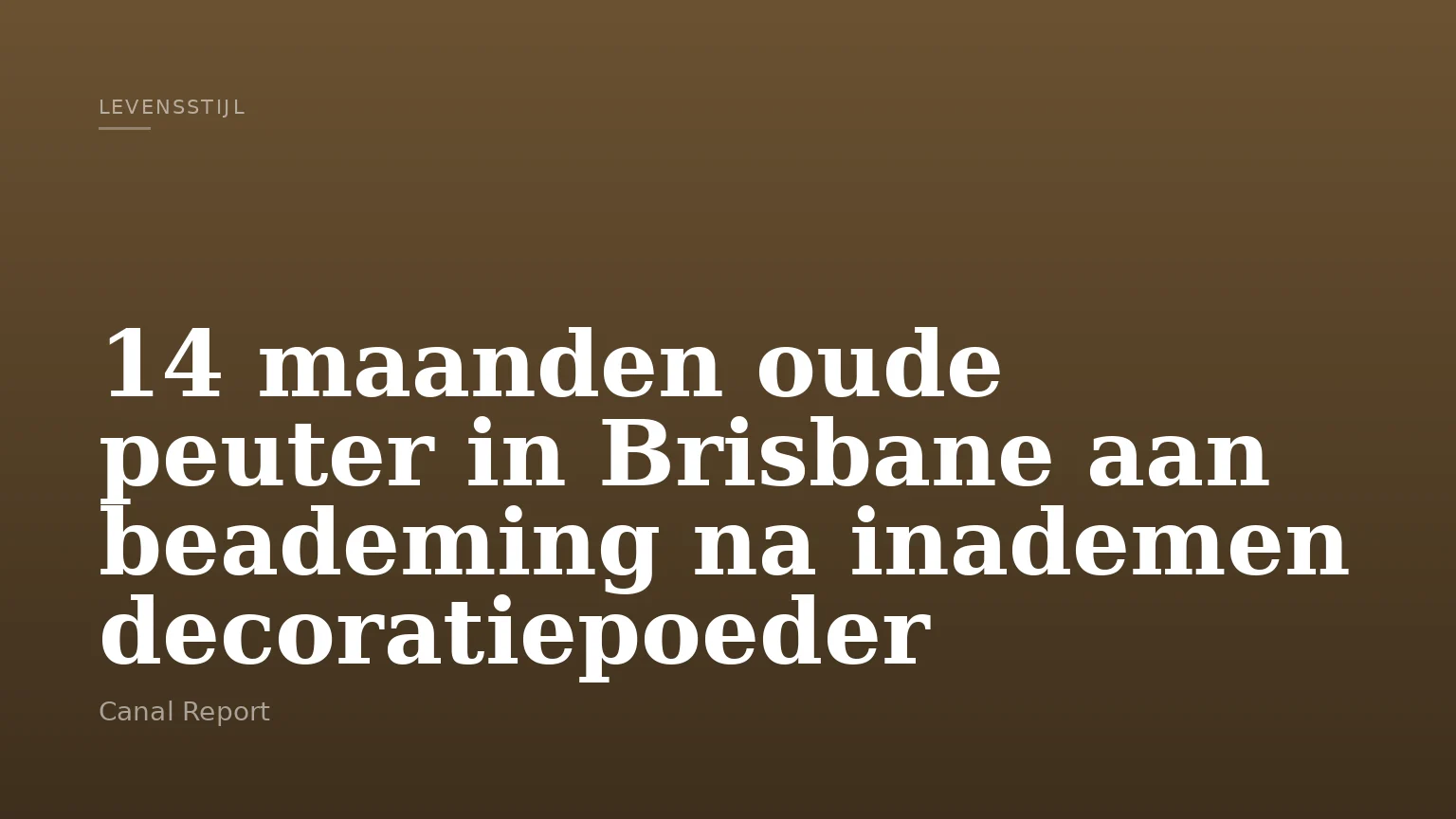 14 maanden oude peuter in Brisbane aan beademing na inademen decoratiepoeder