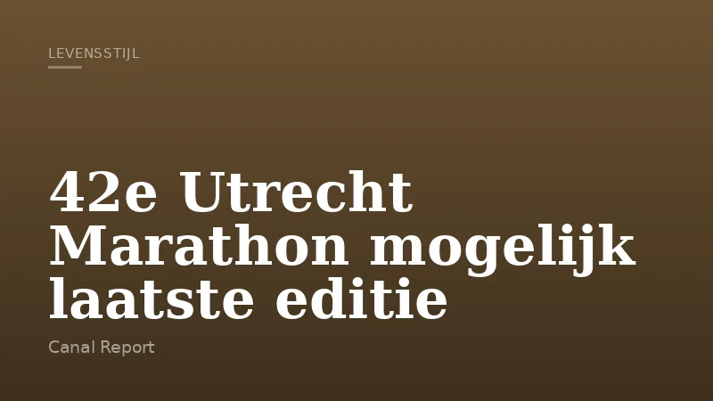 42e Utrecht Marathon mogelijk laatste editie
