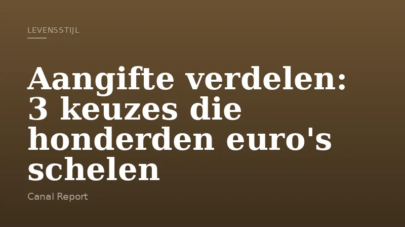 Aangifte verdelen: 3 keuzes die honderden euro's schelen
