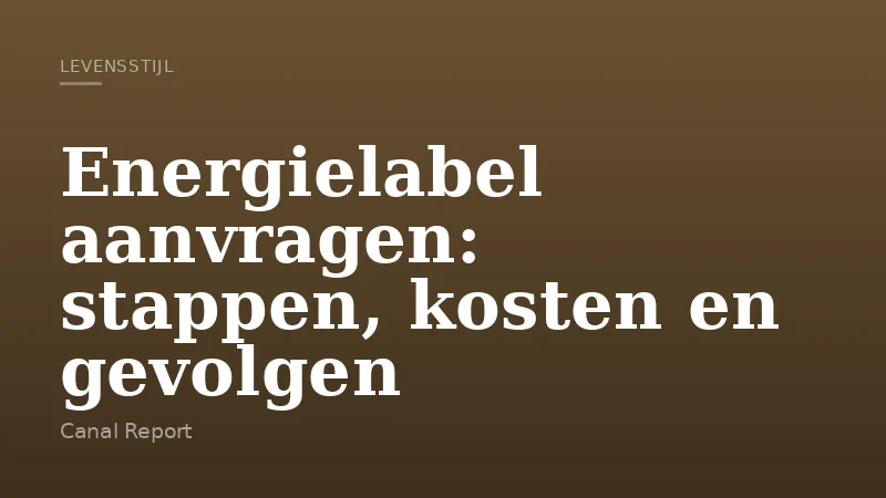 Energielabel aanvragen: stappen, kosten en gevolgen