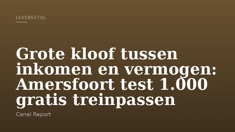 Grote kloof tussen inkomen en vermogen: Amersfoort test 1.000 gratis treinpassen